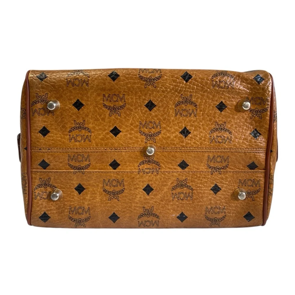 MCM Cognac Leather Satchel‎ with Monogram